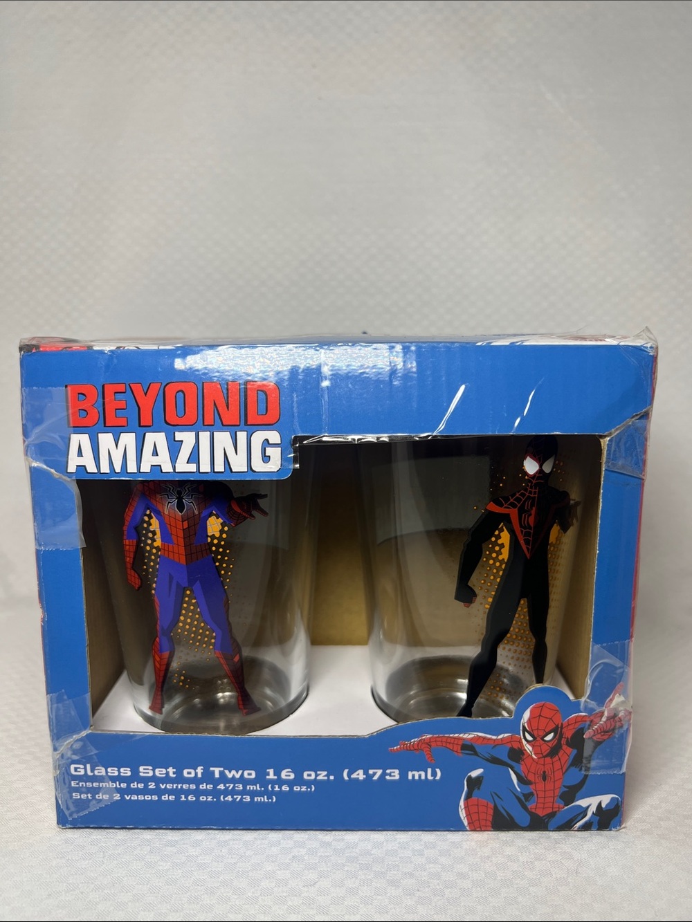 Beyond Amazing Spider-Man Glass Set - Blue & Red